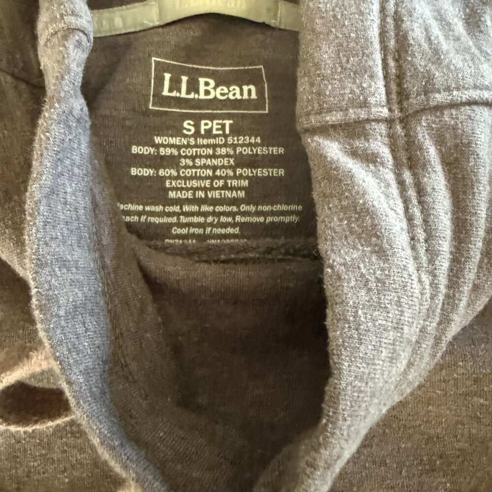 L.L. Bean Cozy Mixed Knit Pullover Funnelneck Sweatshirt - Picture 3 of 5